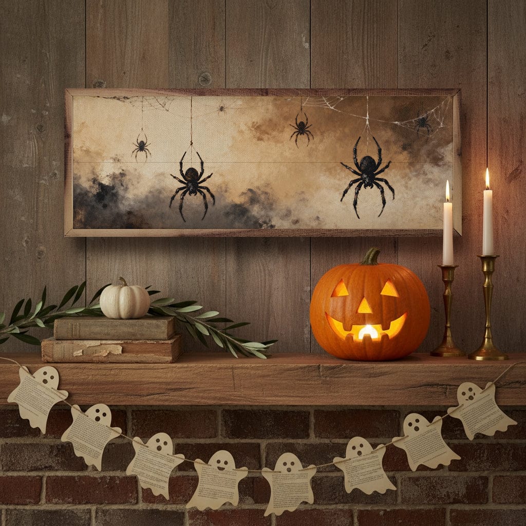 Kendrick Home Walnut Frames Spiders Brown Narrow Print