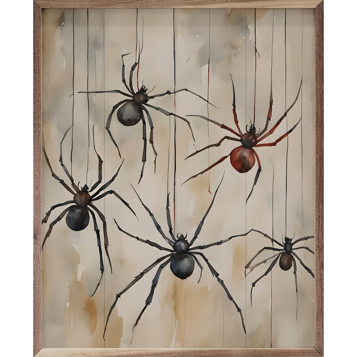 Kendrick Home Walnut Frames 8x10 Spiders Printed and Framed Wall Sign