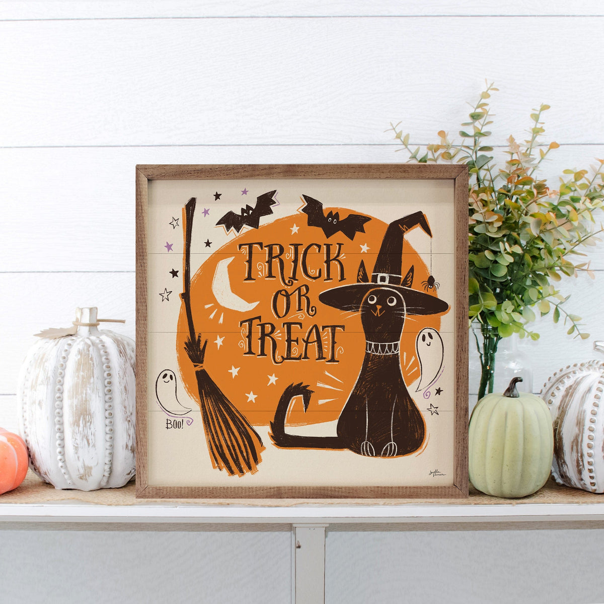 Kendrick Home Walnut Frames Spooktacular III By Janelle Penner Printed and Framed Wall Sign