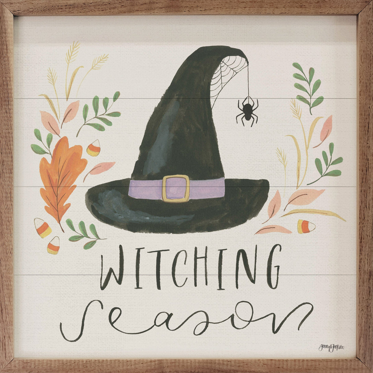 Kendrick Home Walnut Frames 4x4 Spooky Season IV By Jenaya Jackson Printed and Framed Wall Sign