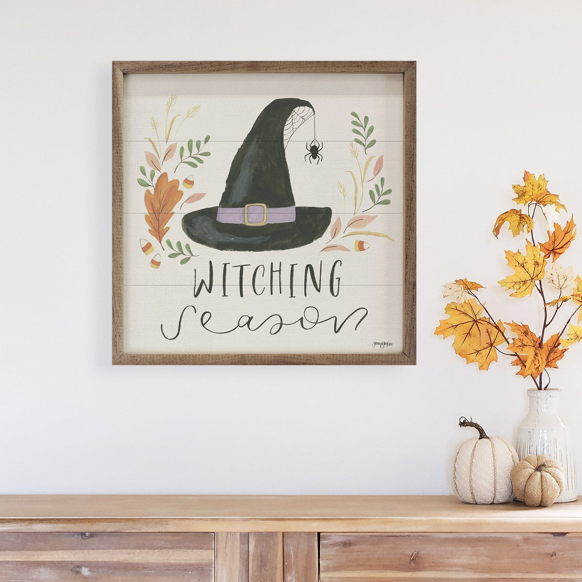 Kendrick Home Walnut Frames Spooky Season IV By Jenaya Jackson Printed and Framed Wall Sign