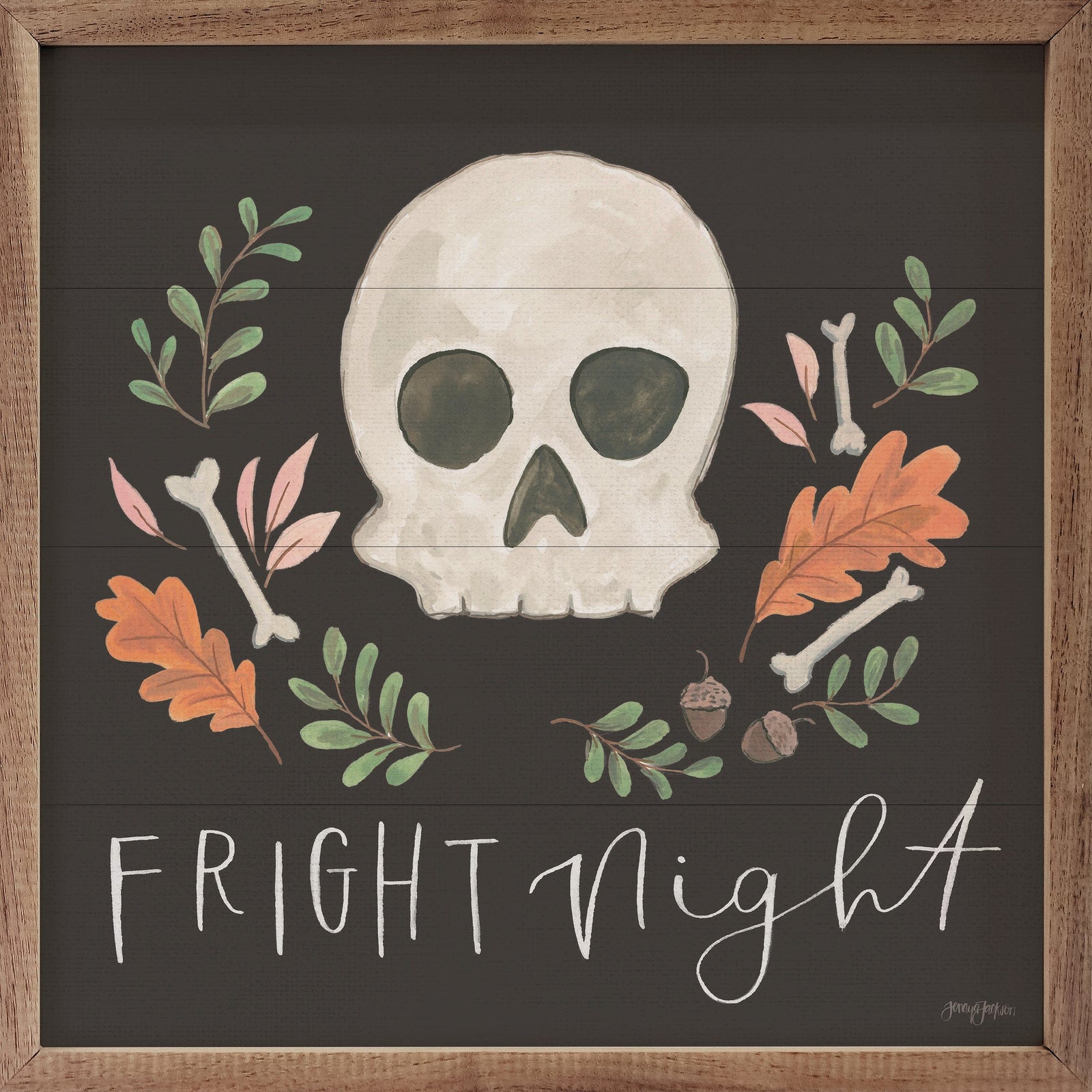 Kendrick Home Walnut Frames 4x4 Spooky Season V By Jenaya Jackson Printed and Framed Wall Sign