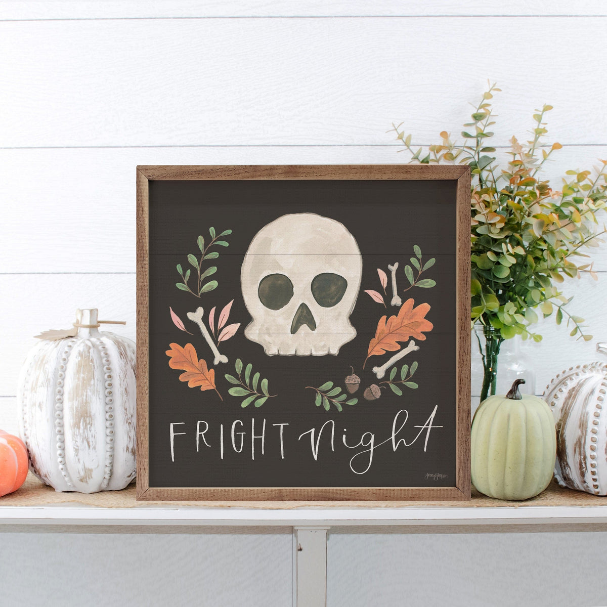 Kendrick Home Walnut Frames Spooky Season V By Jenaya Jackson Printed and Framed Wall Sign