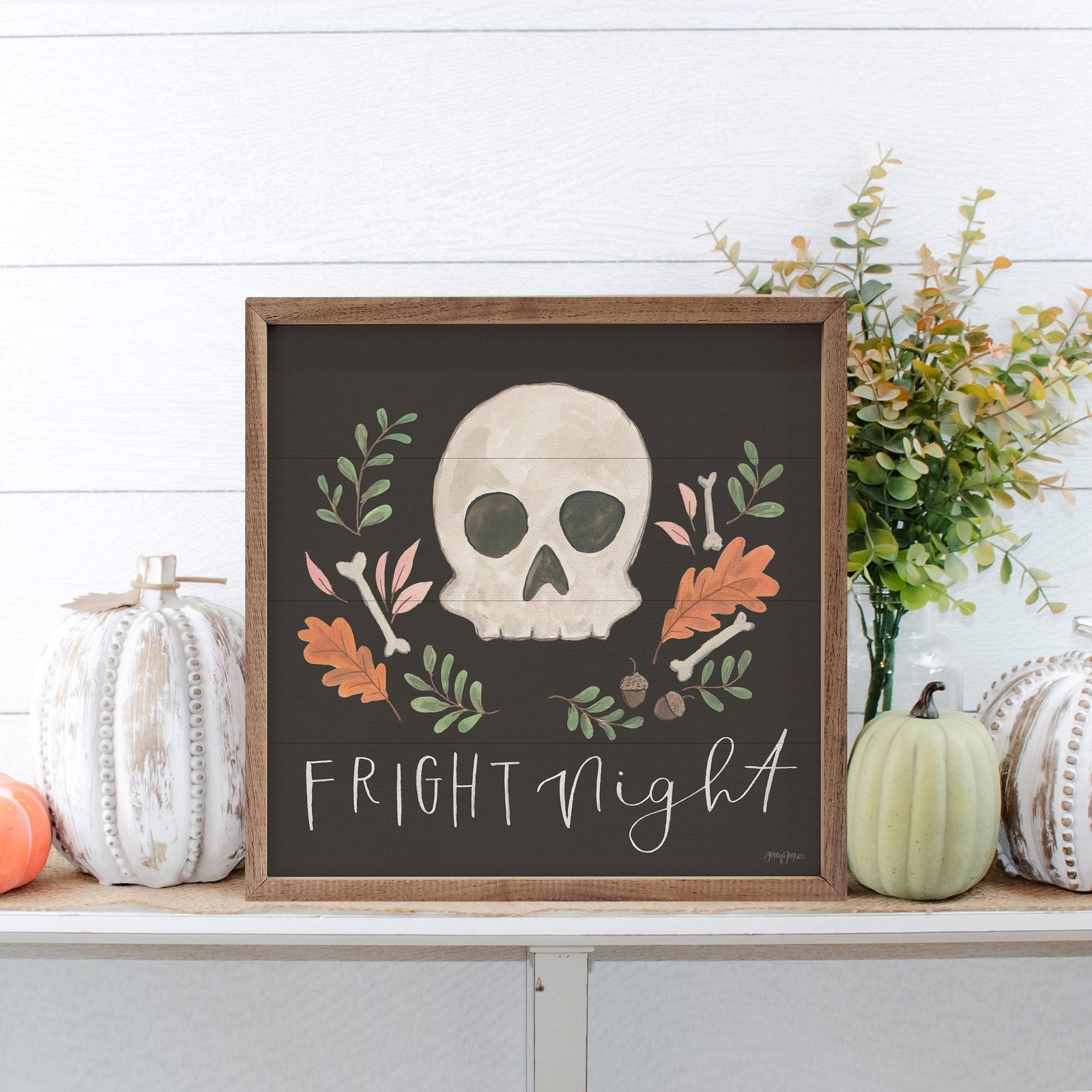 Kendrick Home Walnut Frames 4x4 Spooky Season V By Jenaya Jackson Printed and Framed Wall Sign