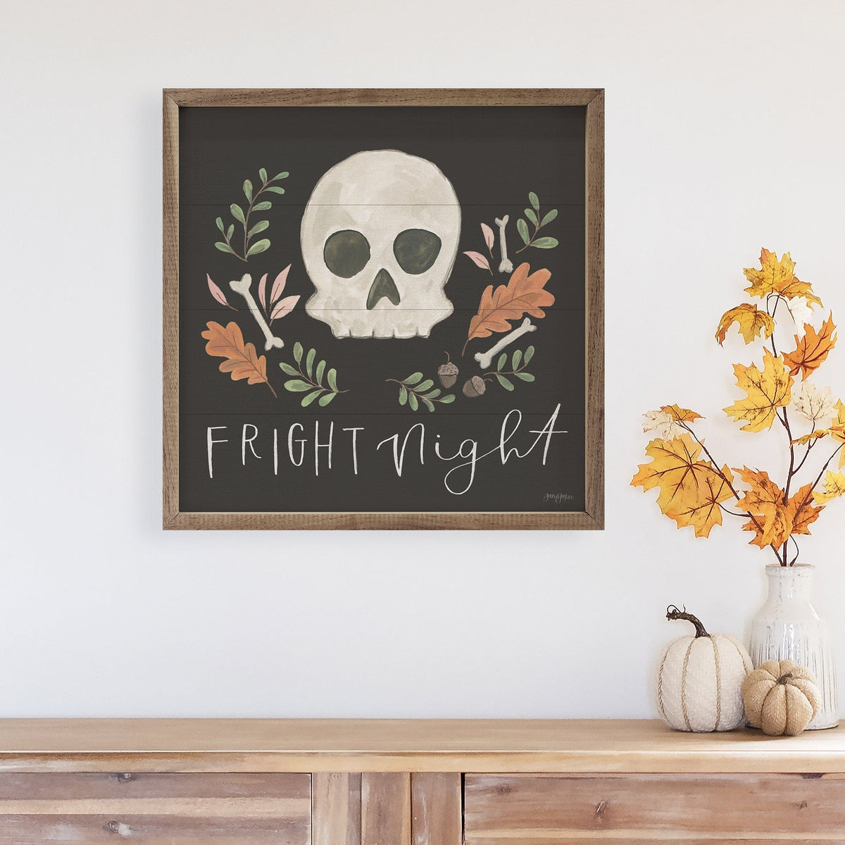 Kendrick Home Walnut Frames Spooky Season V By Jenaya Jackson Printed and Framed Wall Sign