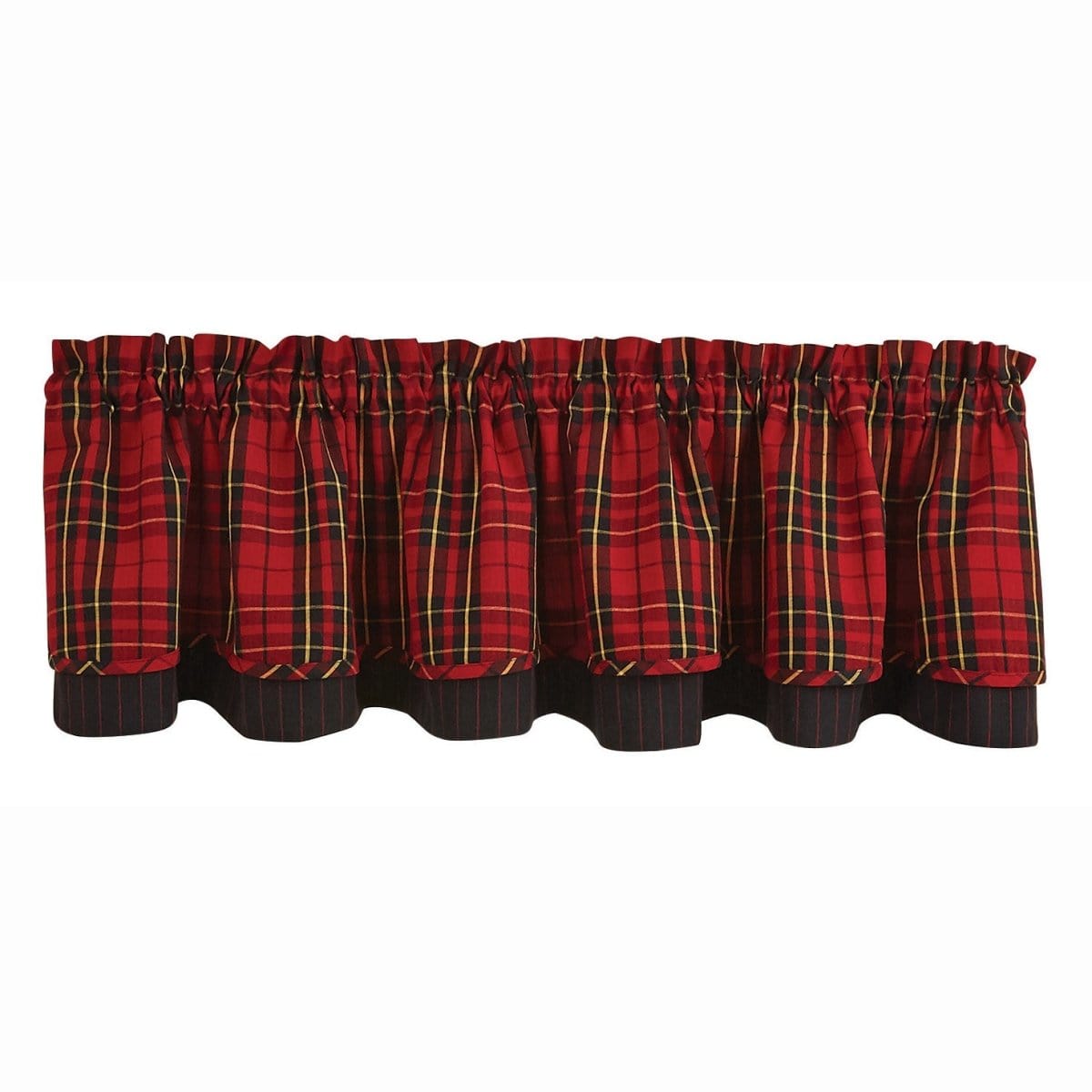 Sportsman Plaid Layered Valance Lined-Park Designs-The Village Merchant