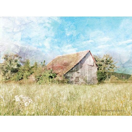Spring Green Meadow By The Old Barn By Bluebird Barn Art Print - 12 X 16-Penny Lane Publishing-The Village Merchant