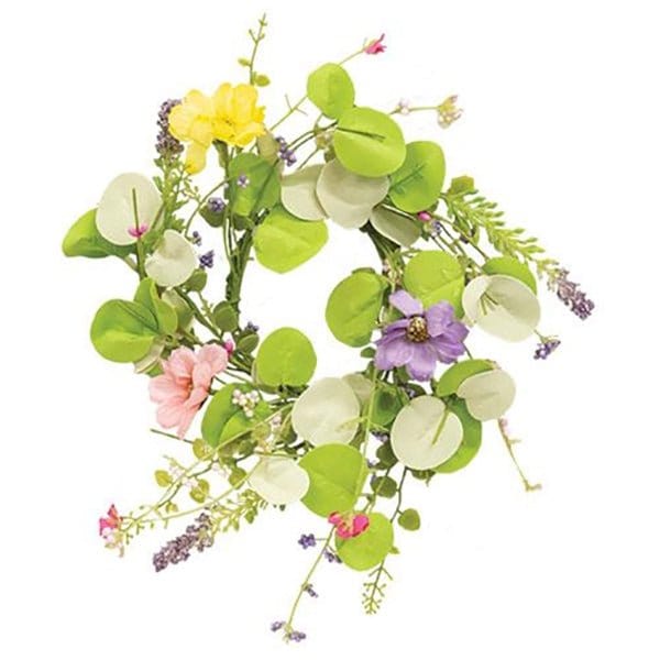 Spring Mix Blossoms Candle Ring / Wreath 3.5" Inner Diameter-CWI Gifts-The Village Merchant