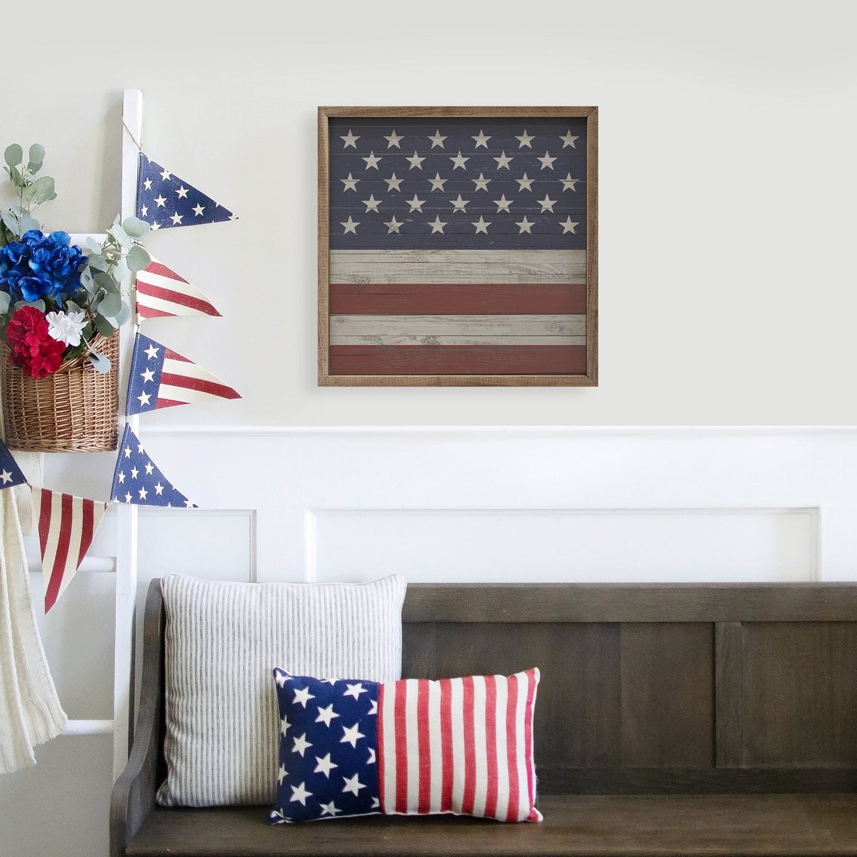Square Flag Printed and Framed Wall Sign