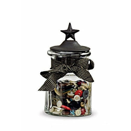 Star In Black Glass Jar With Metal Lid-Park Designs-The Village Merchant