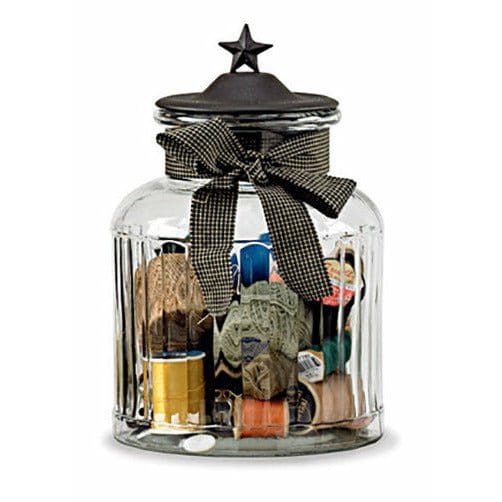 Star in Black Glass Jar With Metal Lid-Park Designs-The Village Merchant