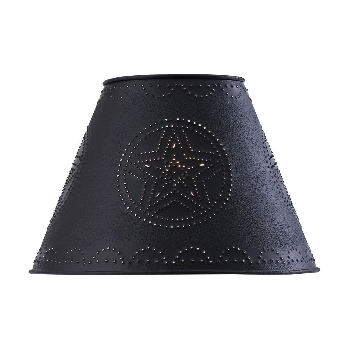 Star in Black Punched Tin Metal Lamp Shade - 3 Sizes