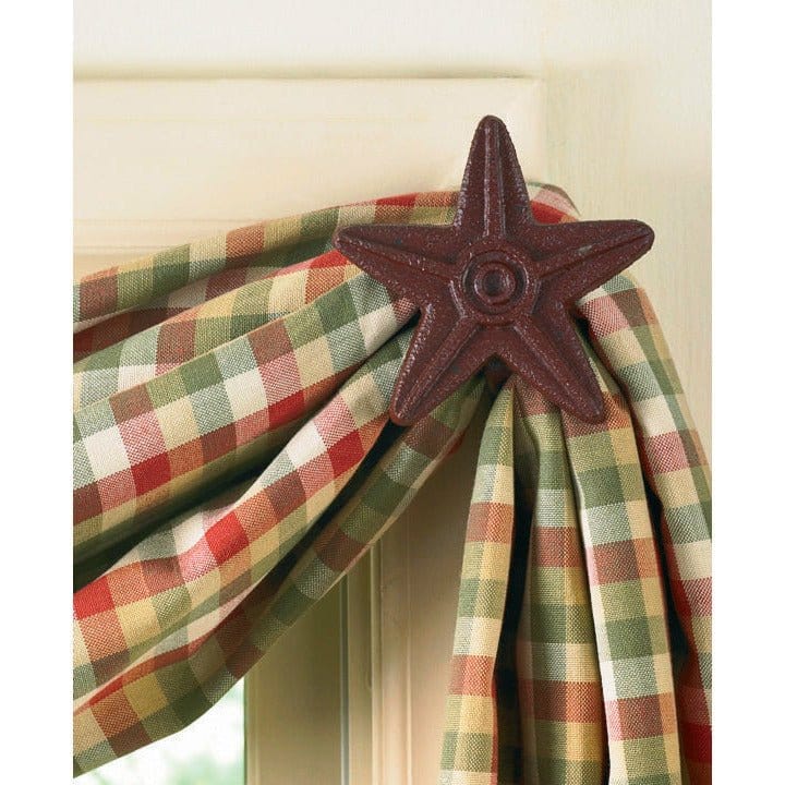 Star In Red Curtain Hooks Set of 2-Park Designs-The Village Merchant