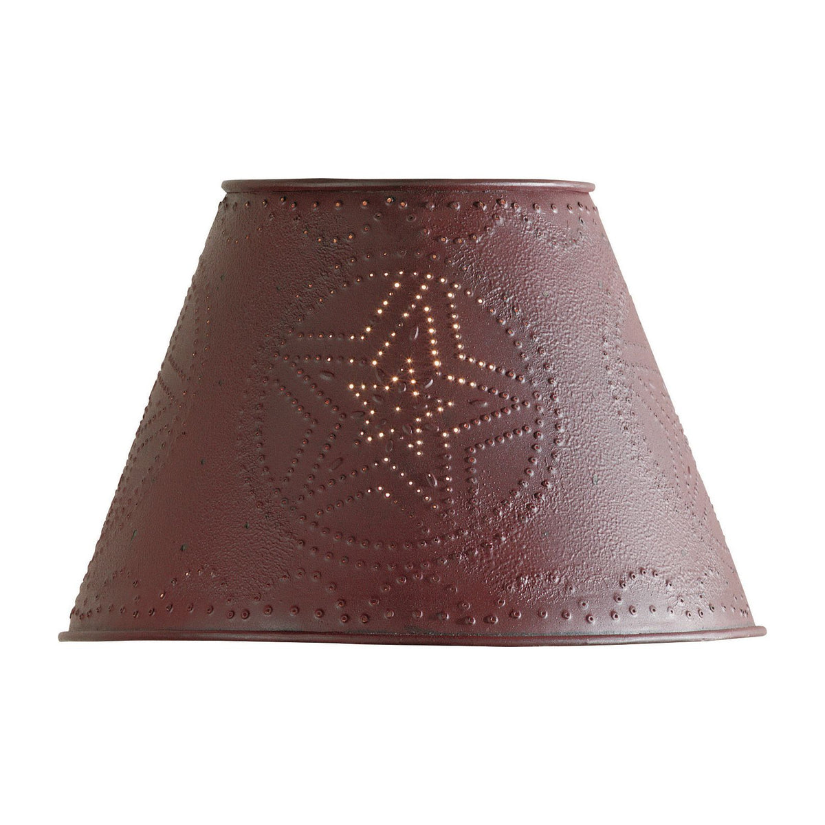 Star in Red Punched Tin Metal Lamp Shade - 3 Sizes