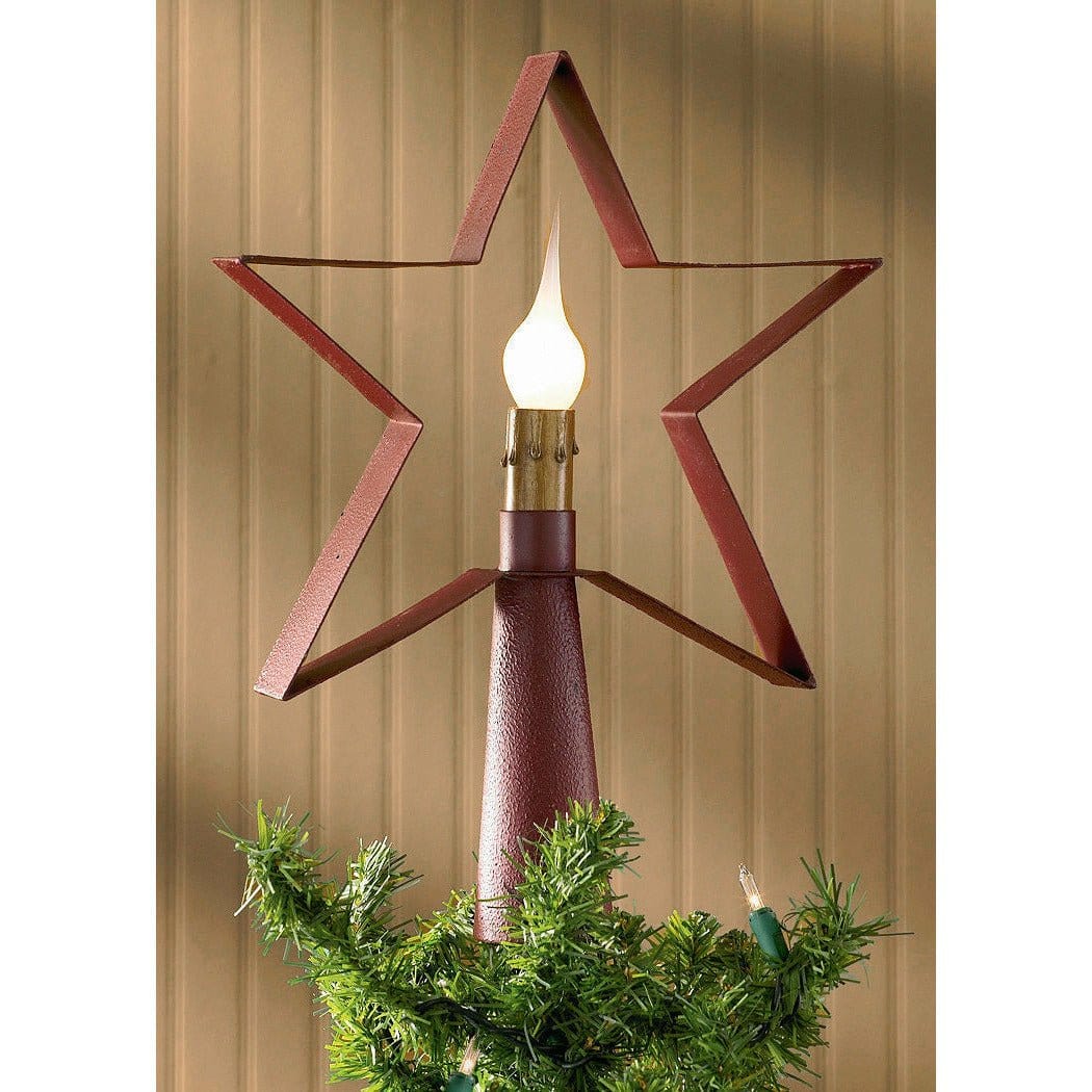 Star in Red Tree Topper / Lamp-Park Designs-The Village Merchant
