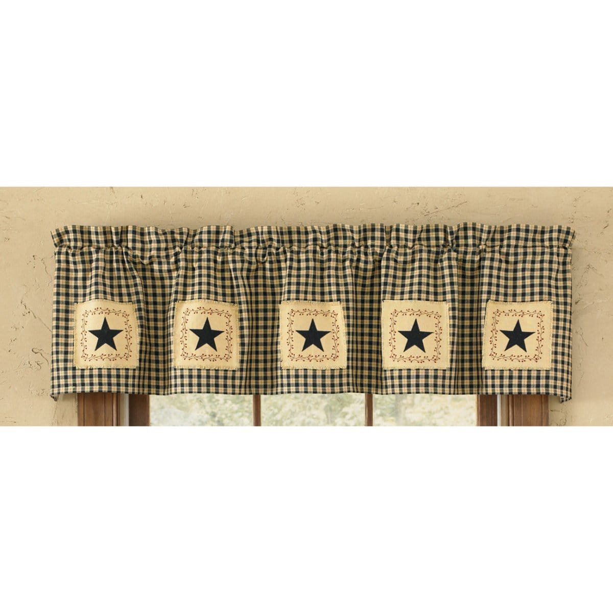 Star Patch Valance Lined-Park Designs-The Village Merchant