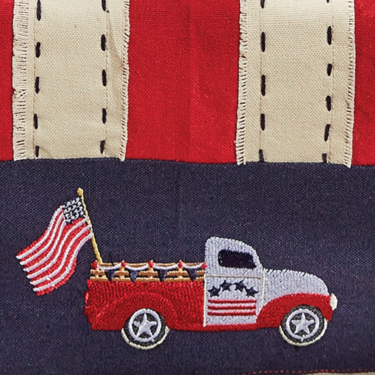 Star Spangled Appliqued & Embroidered Table Runner 42" Long