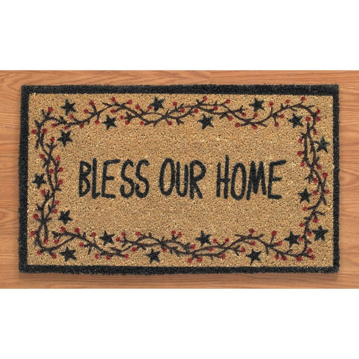Star Vine Bless Our Home Coir Doormat-Park Designs-The Village Merchant