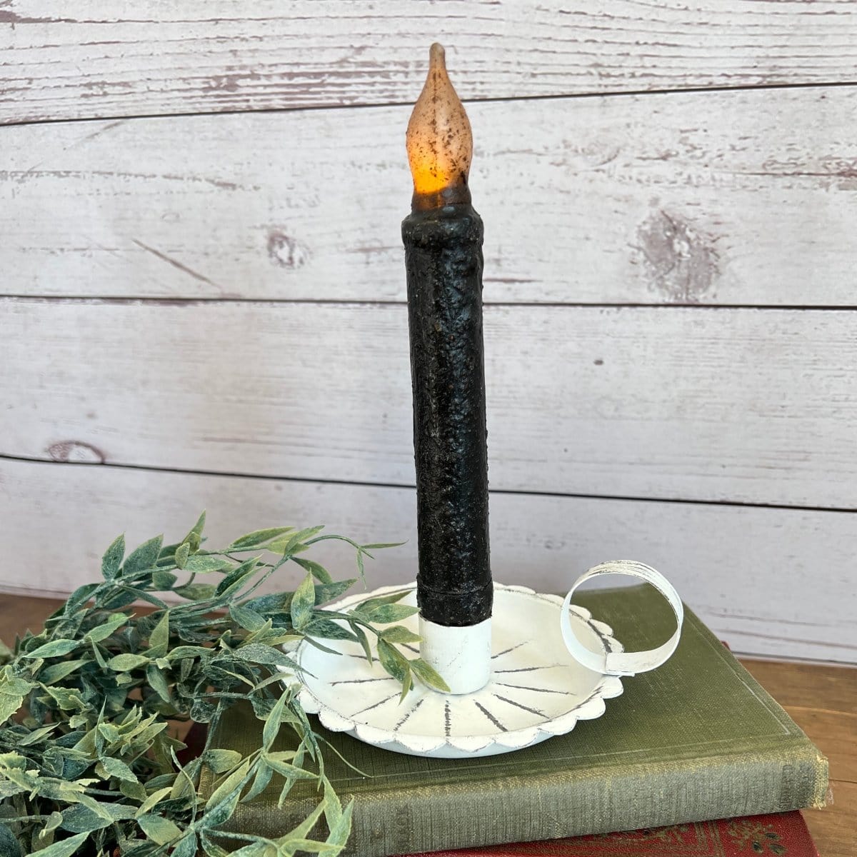 Starburst Candle Pan In White Candle Holder For Taper Candles-Pine Creek-The Village Merchant