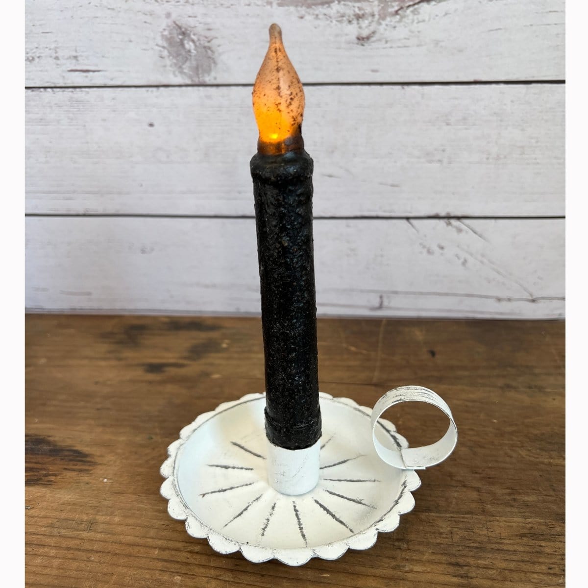 Starburst Candle Pan In White Candle Holder For Taper Candles-Pine Creek-The Village Merchant