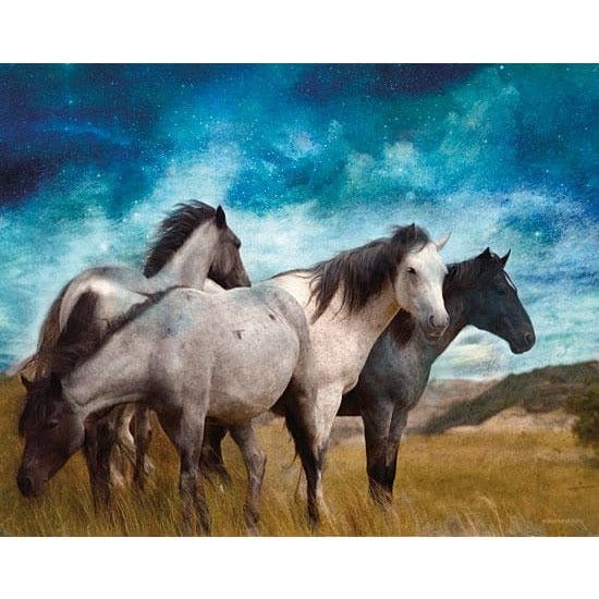 Penny Lane Publishing Starry Night Horse Herd By Bluebird Barn Art Print - 12 X 16
