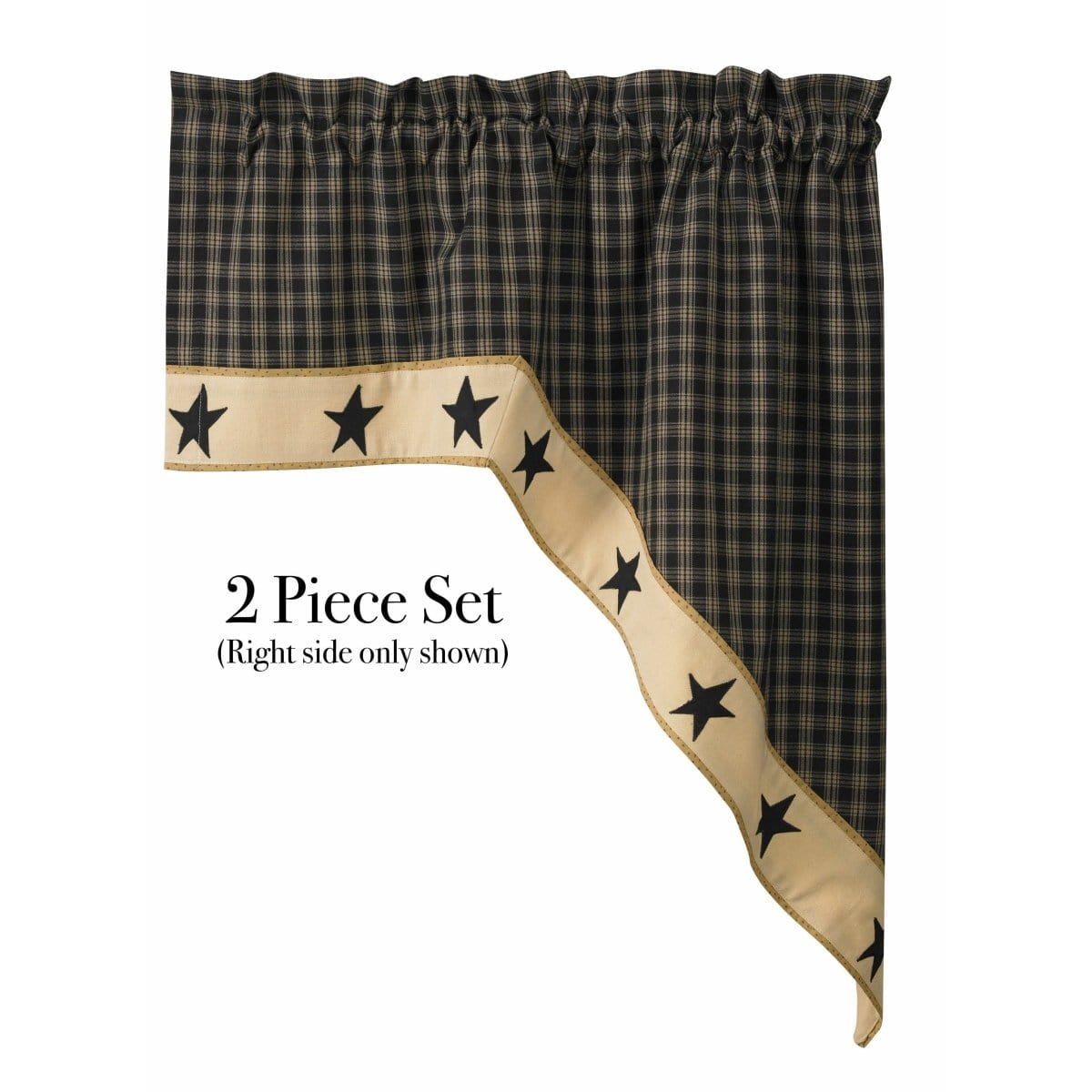 Sturbridge Border In Black W/ Star Swag Pair 36" Long Lined-Park Designs-The Village Merchant
