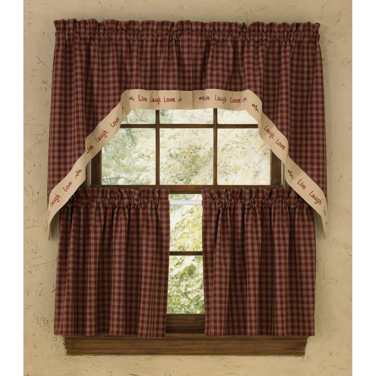 Sturbridge Border In Wine W/ Live Tier Pair 24&quot; Long Lined-Park Designs-The Village Merchant