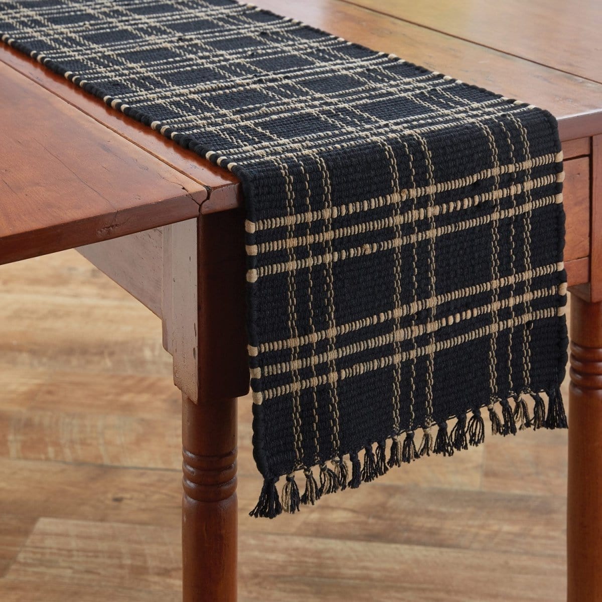 Sturbridge in Black Chindi Table Runner 36" Long-Park Designs-The Village Merchant