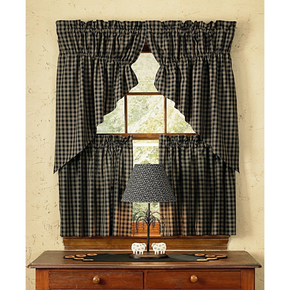 Sturbridge In Black Tier Pair 24&quot; Long Unlined-Park Designs-The Village Merchant