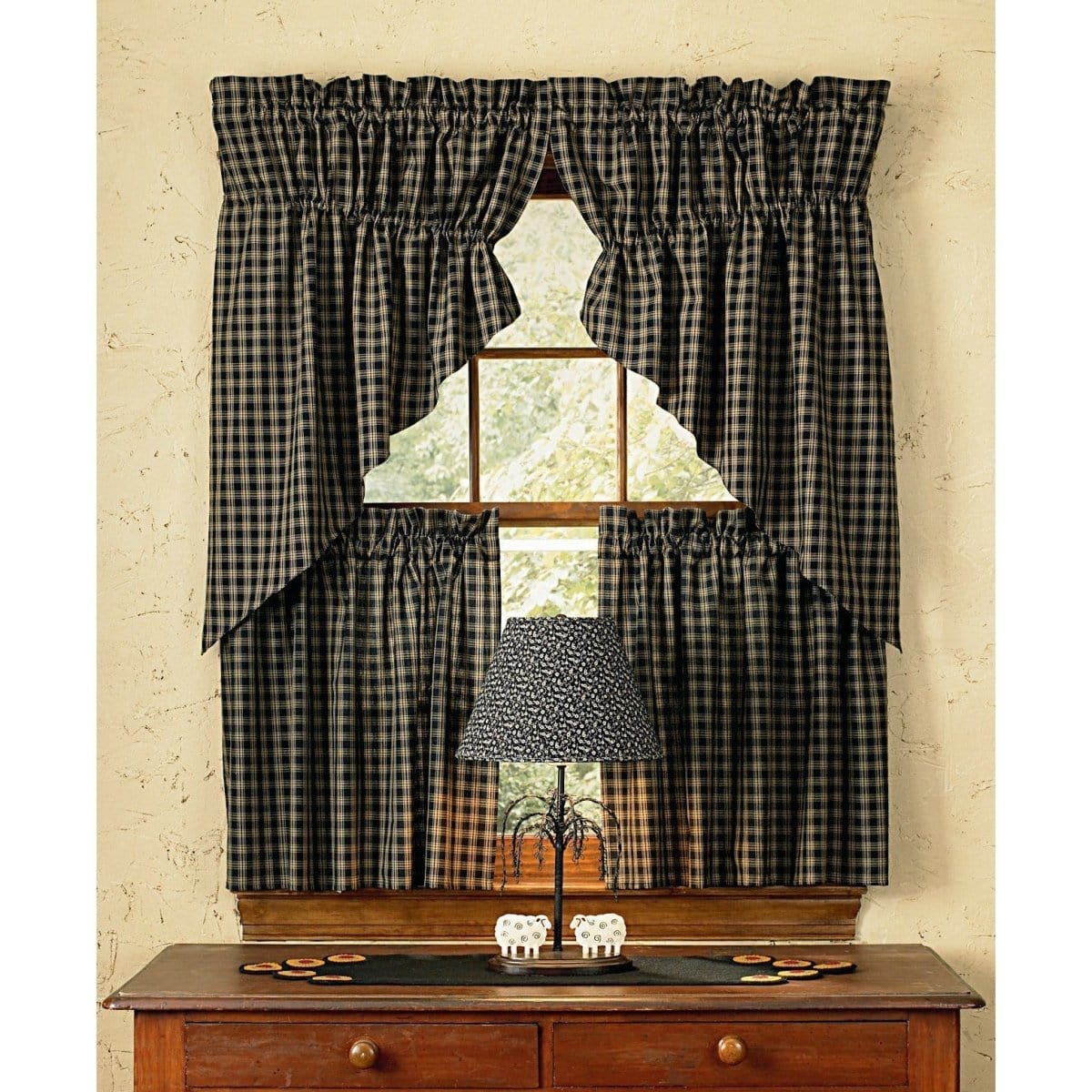Sturbridge In Black Tier Pair 36" Long Unlined-Park Designs-The Village Merchant