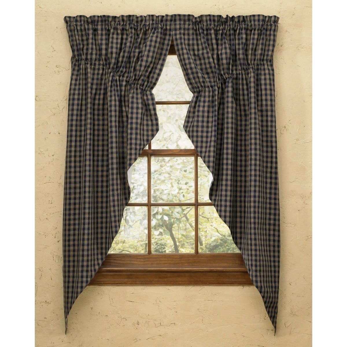 Sturbridge In Navy Gathered Swag Pair 63" Long Lined-Park Designs-The Village Merchant