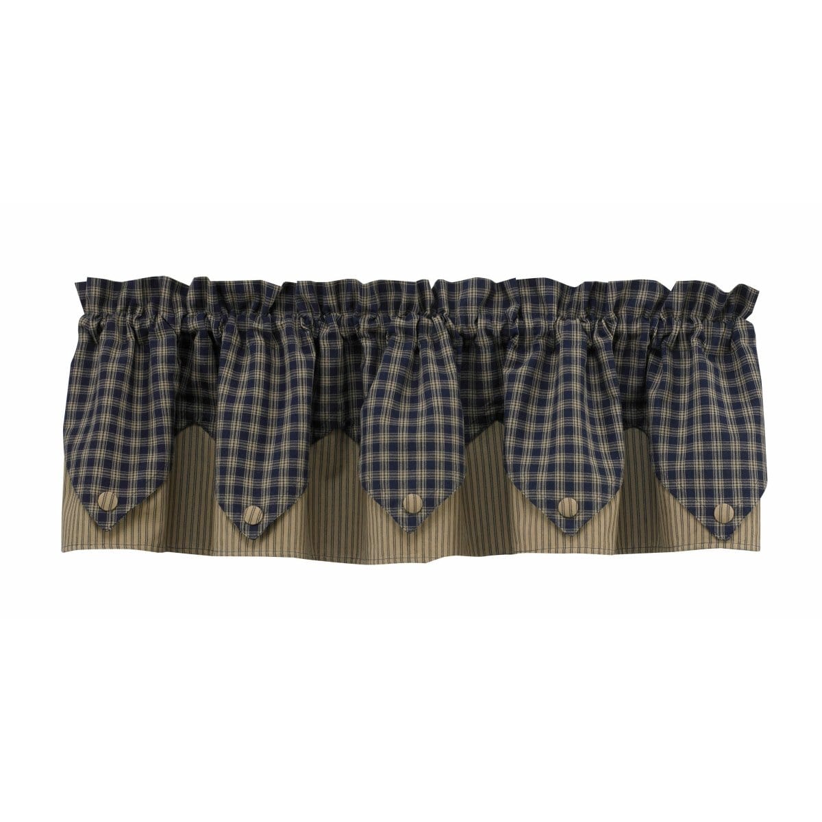 Sturbridge In Navy Point valance Lined-Park Designs-The Village Merchant