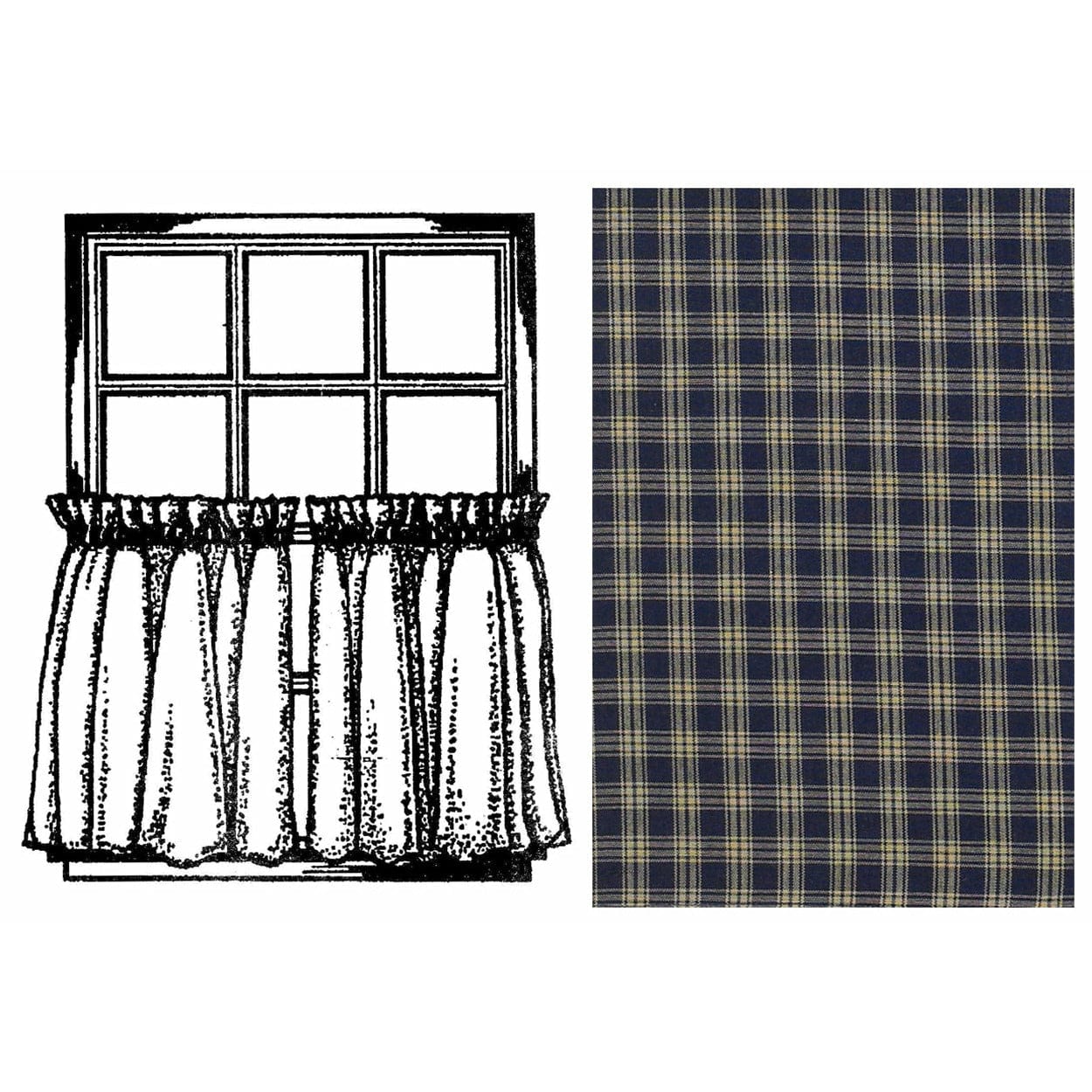 Sturbridge In Navy Tier Pair 24" Long Unlined-Park Designs-The Village Merchant