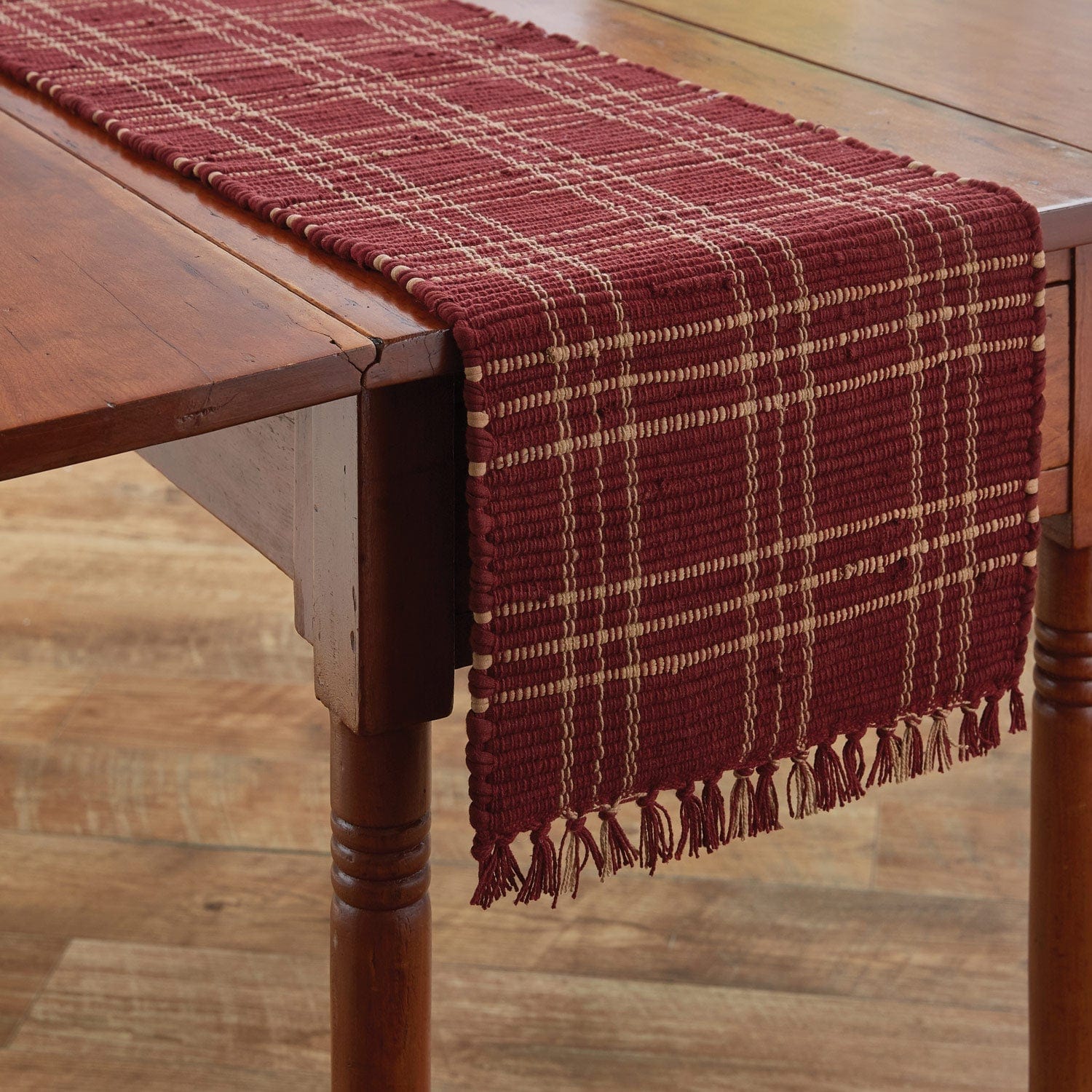 Park Designs Sturbridge In Wine Chindi Table Runner 36" Long