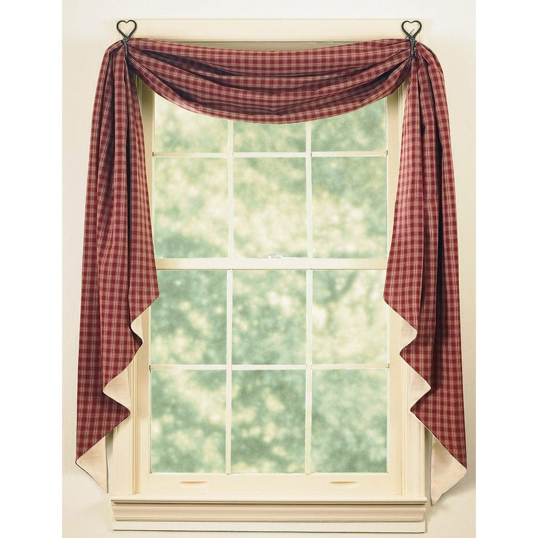 Sturbridge In Wine Fishtail Swag Lined-Park Designs-The Village Merchant