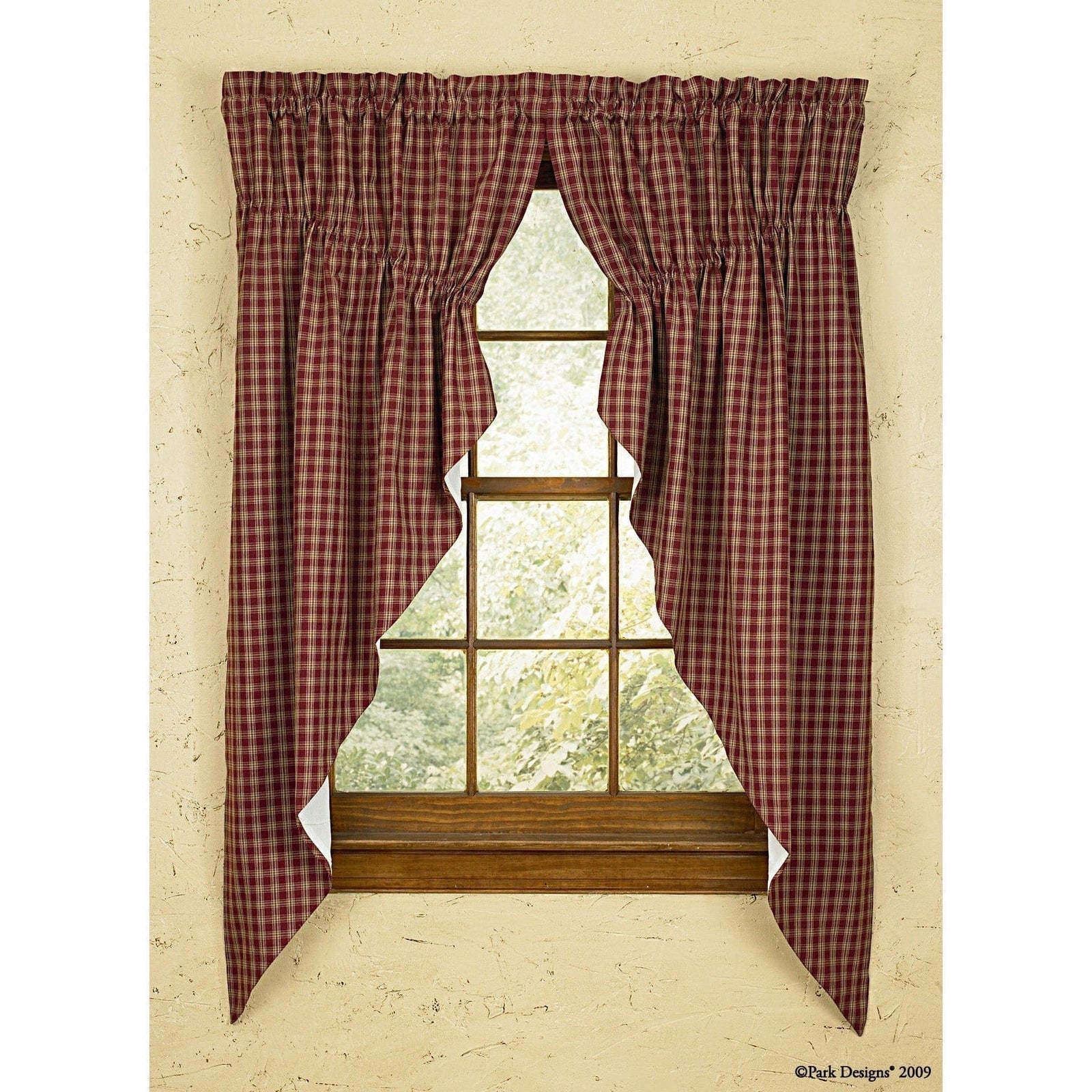 Sturbridge In Wine Gathered Swag Pair 63" Long Lined-Park Designs-The Village Merchant