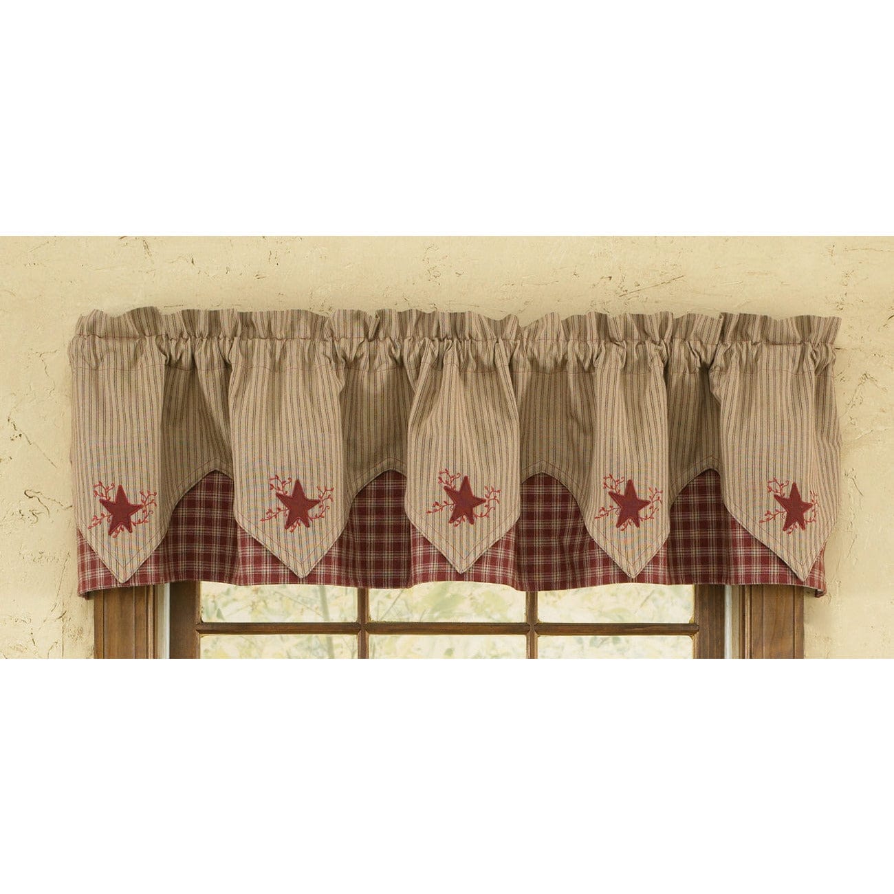 Sturbridge In Wine Point Star valance Lined-Park Designs-The Village Merchant