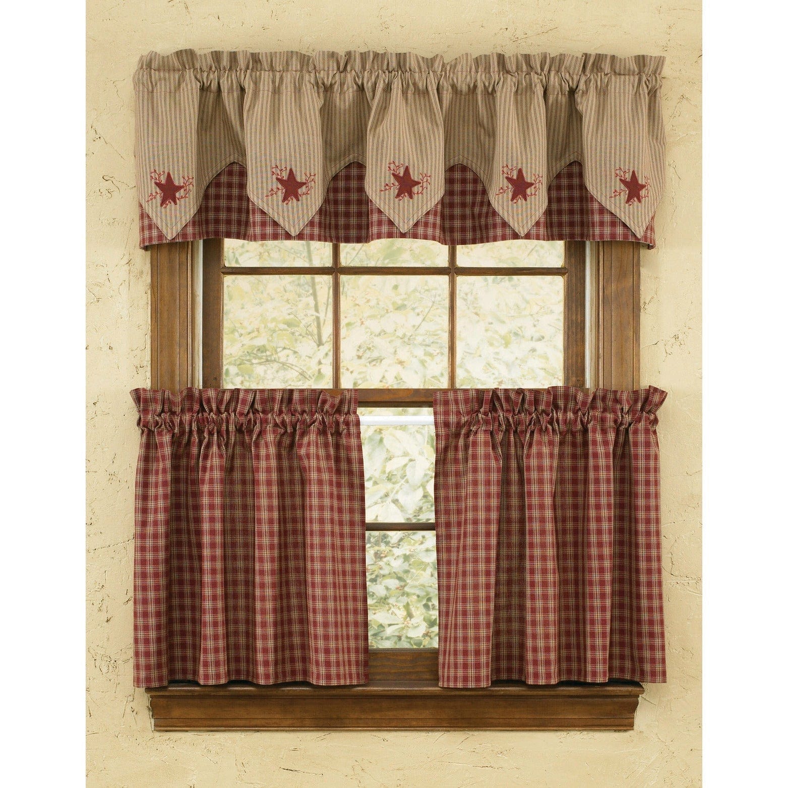 Sturbridge In Wine Point Star valance Lined-Park Designs-The Village Merchant