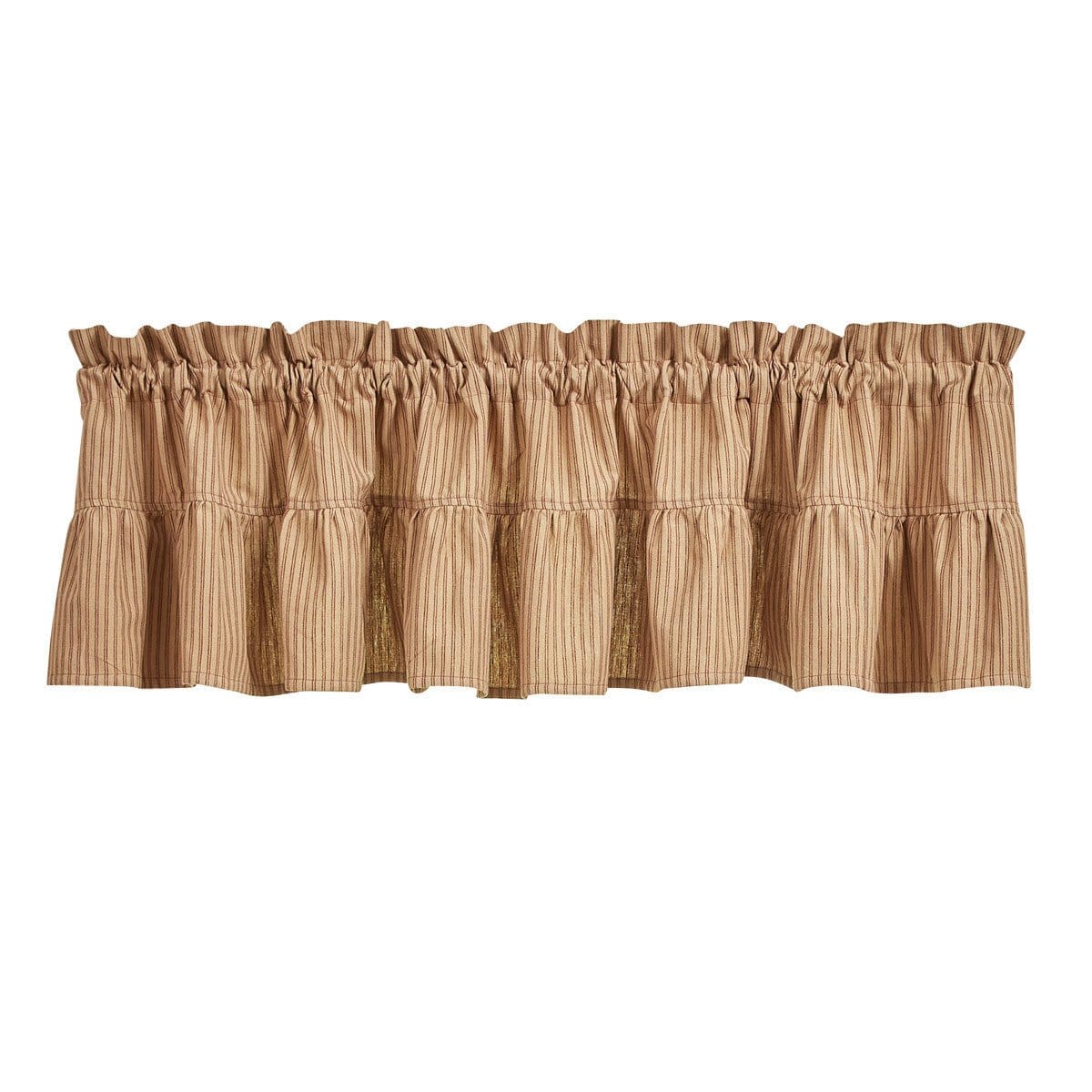 Sturbridge In Wine Ruffled Ticking Valance Unlined-Park Designs-The Village Merchant