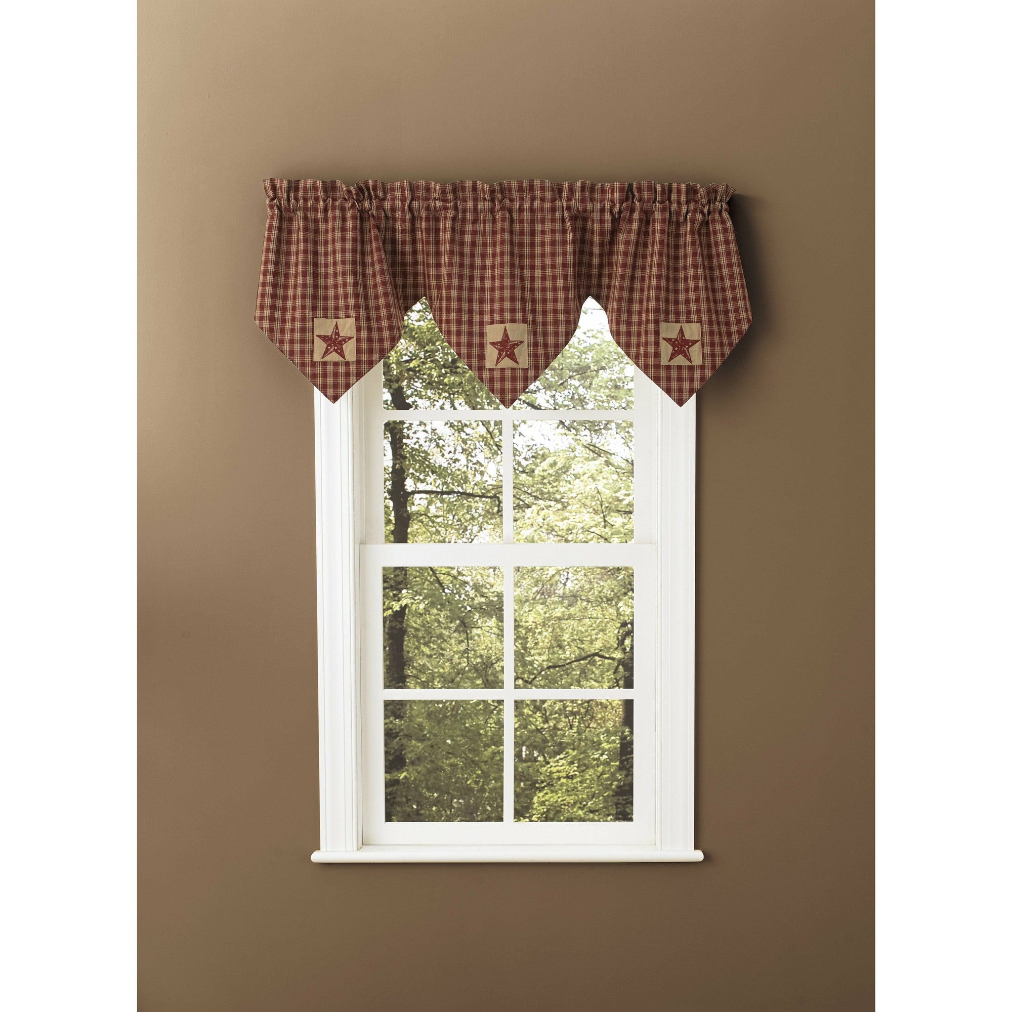 Sturbridge Patch In Wine Point valance Lined-Park Designs-The Village Merchant