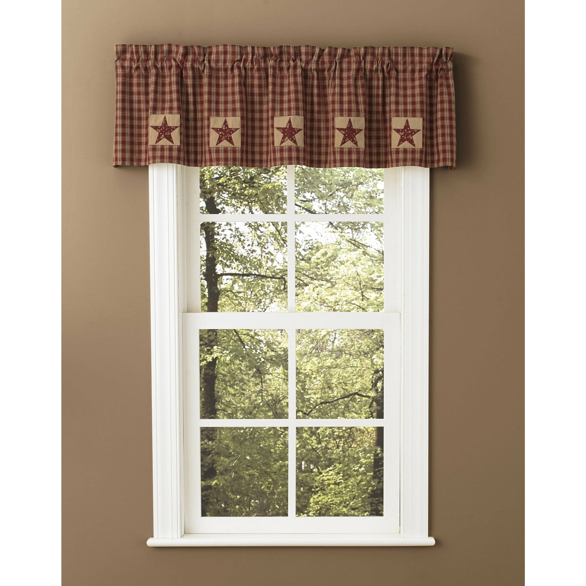 Sturbridge Patch In Wine Valance Lined-Park Designs-The Village Merchant