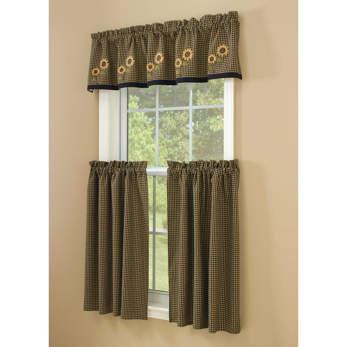 Sunflower Check Valance Lined-Park Designs-The Village Merchant