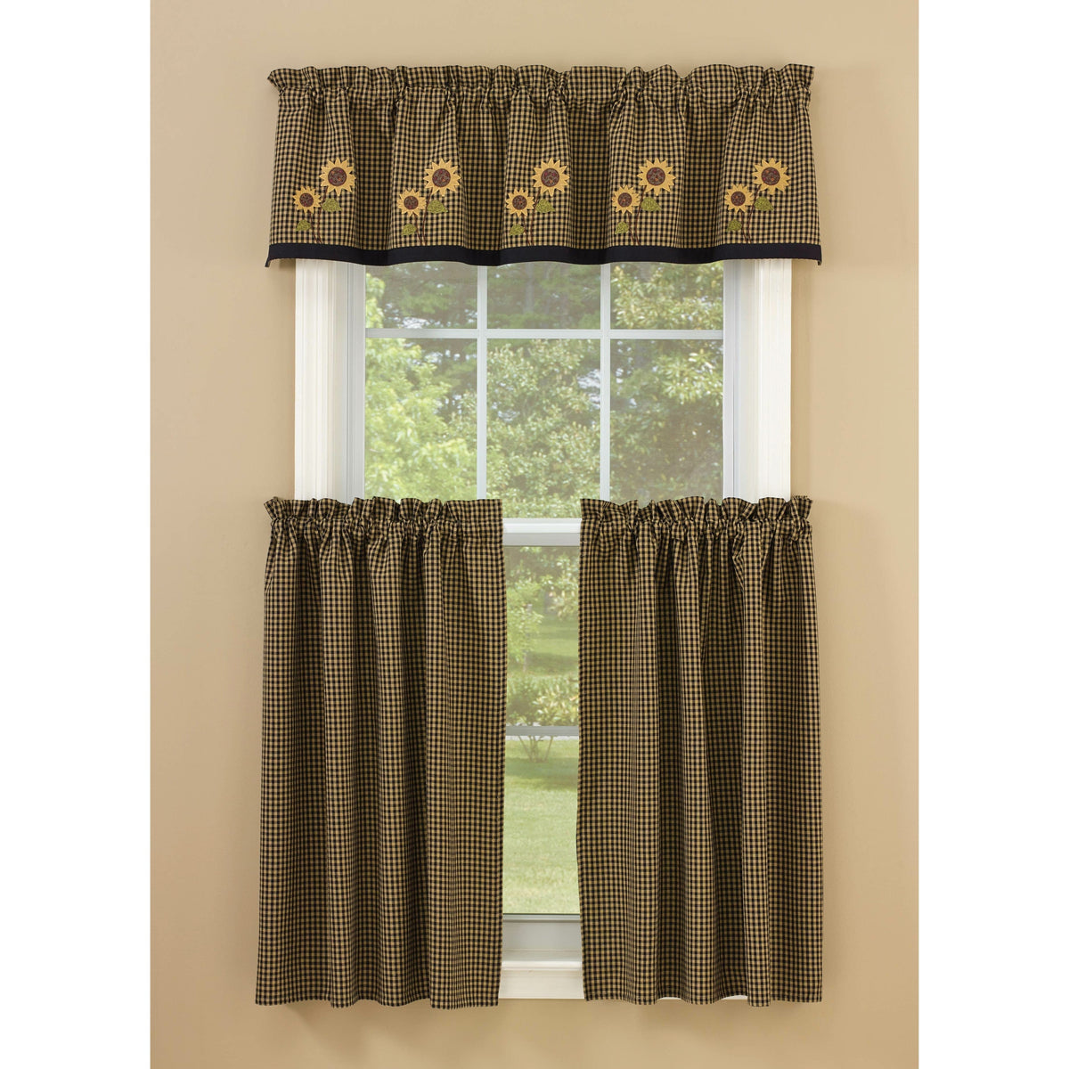 Sunflower Check Valance Lined-Park Designs-The Village Merchant