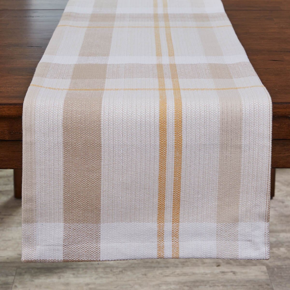 Sunflower Plaid Table Runner 54'' Long