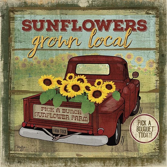 Sunflowers From The Farm By Mollie B Right Art Print - 12 X 12-Penny Lane Publishing-The Village Merchant