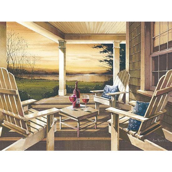 Penny Lane Publishing Sunset With Wine By John Rossini Art Print - 12 X 16