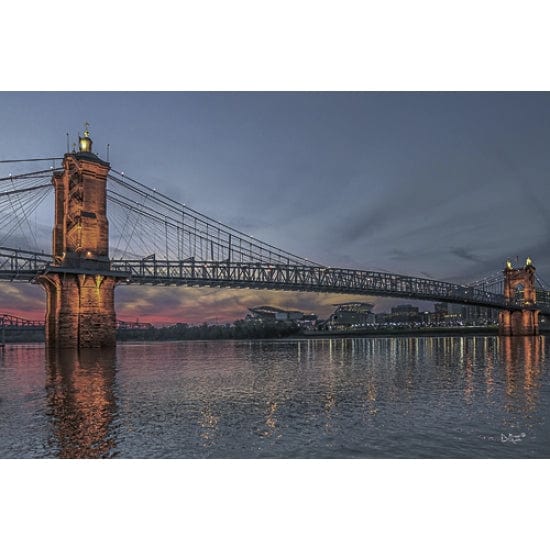 Penny Lane Publishing Suspension Bridge At Dusk By Donnie Quillen Art Print - 12 X 16
