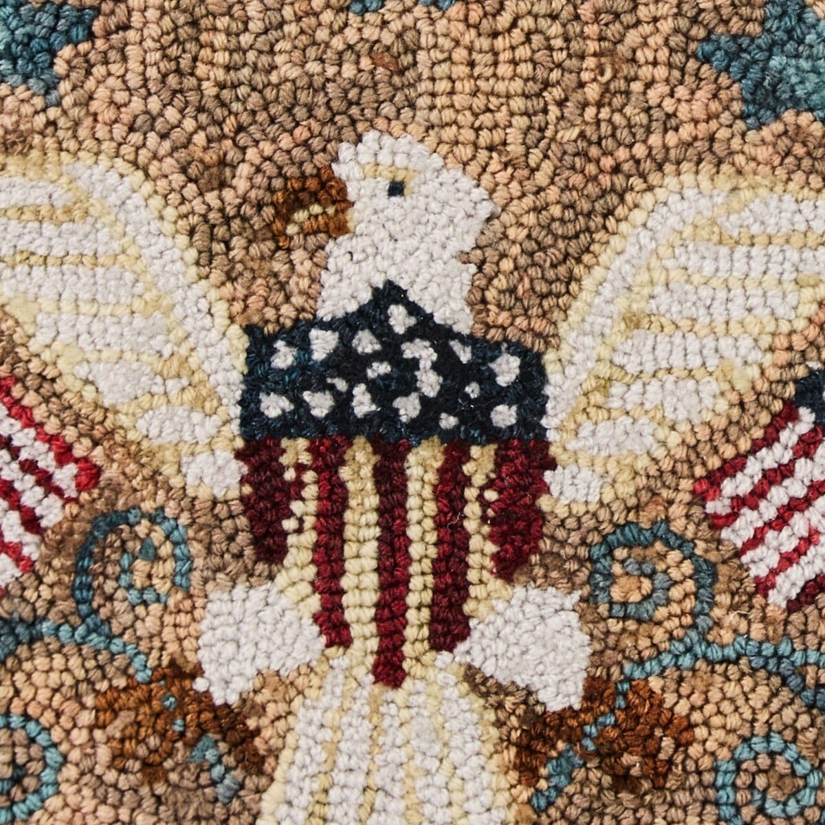 Park Designs Chair Pad Sweet Land of Liberty Hooked Chair Pad 14.5" Diameter Round