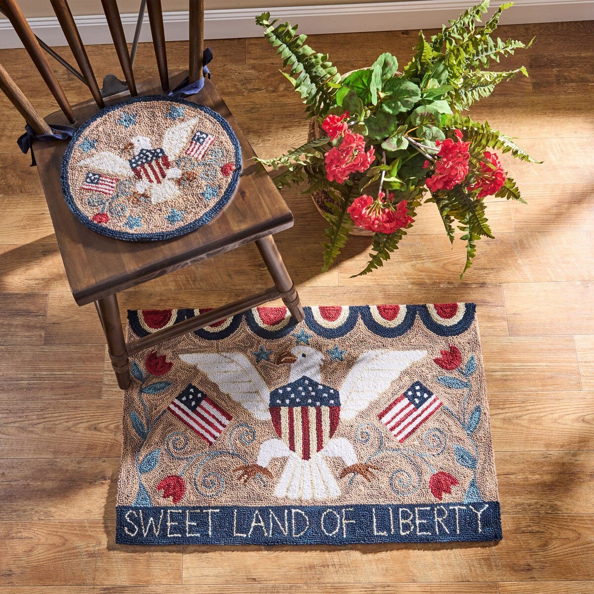 Park Designs Rug Sweet Land of Liberty Hooked Rug 24" x 36" Rectangle