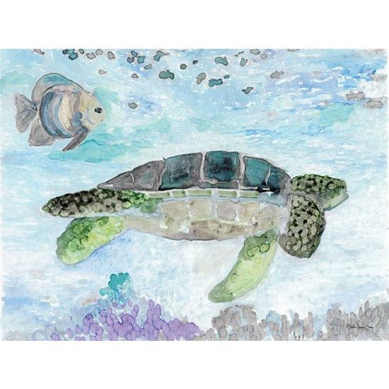 Swimming Sea Turtle By Stellar Design Studio Art Print - 12 X 16-Penny Lane Publishing-The Village Merchant